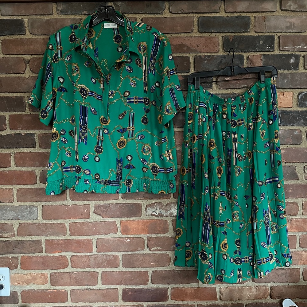 Vtg Alfred Dunner Sz 18 Jacket & Sz 16 Pleated Skirt Set 90s